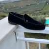 Square Toe Velvet Loafers