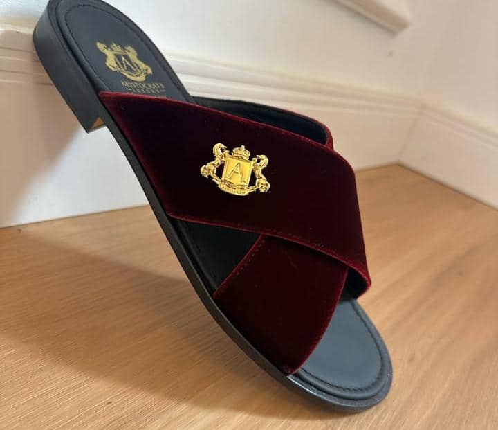 Oxblood Plush Velvet Phoenix Slide